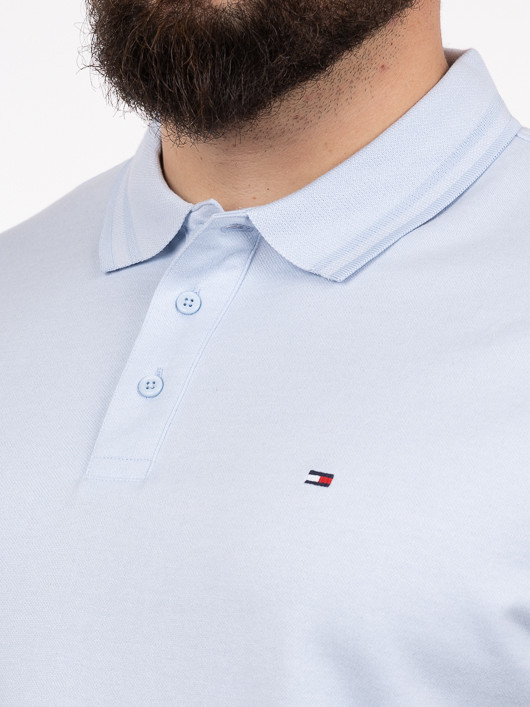 Polo Mouline Bleu Tommy Hilfiger Grande Taille Bleu Homme Grande Taille