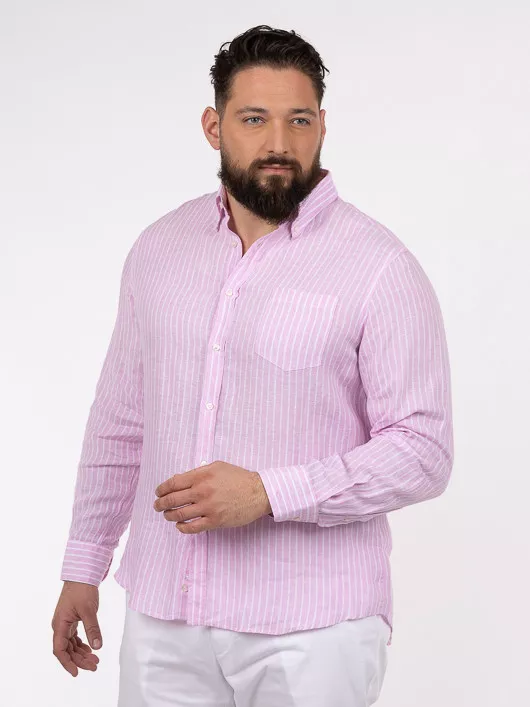 Chemise RayA e Rose Paul Shark Grande Taille rose homme grande taille Capelstore