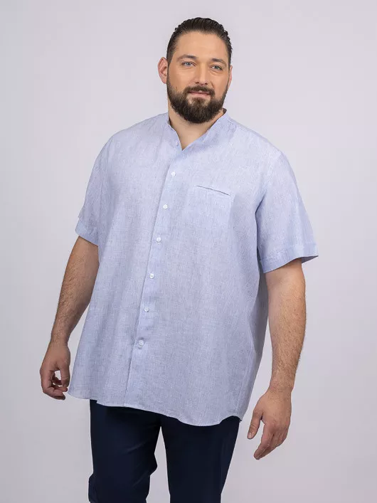 Chemise col mao grande taille sale