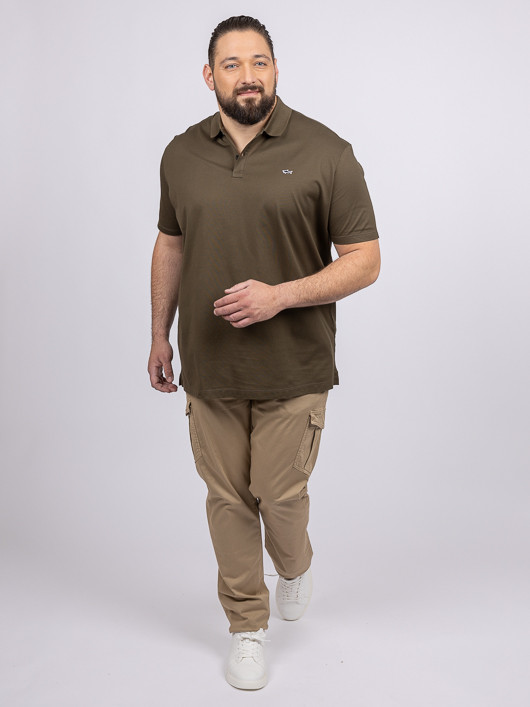 Polo Piqué Kaki Paul & Shark Grande Taille