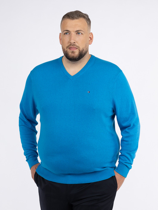 Pull Coton/cachem. Bleu Tommy Hilfiger Grande Taille