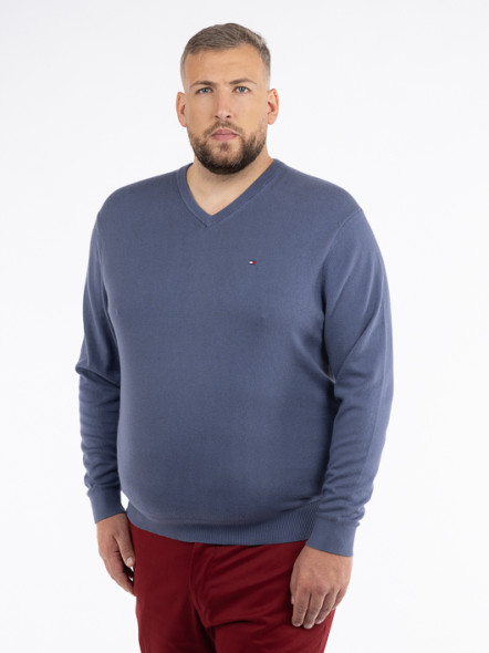 Pull Coton/Cachemire Indigo Tommy Hilfiger Grande Taille