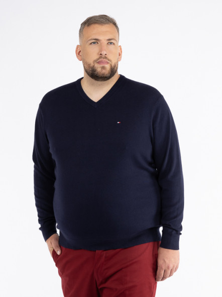 Pull Coton/Cachemire Marine Tommy Hilfiger Grande Taille