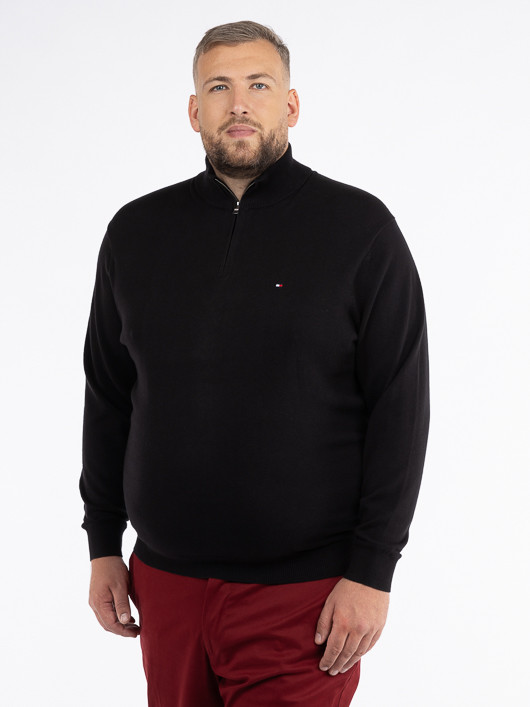 Pull Camionneur Coton/Cachemire Noir Tommy Hilfiger Grande Taille