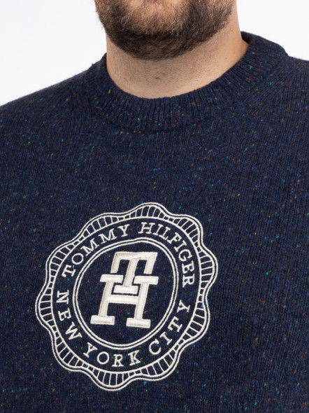 Pull Col Rond Monogramme Tommy Hilfiger Grande Taille