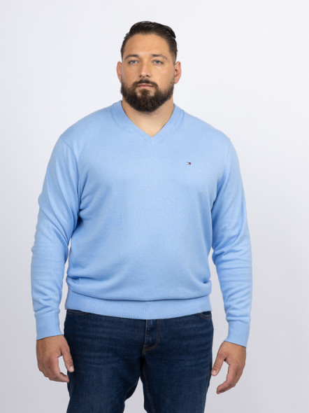 Pull Col V Bleu Tommy Hilfiger Grande Taille