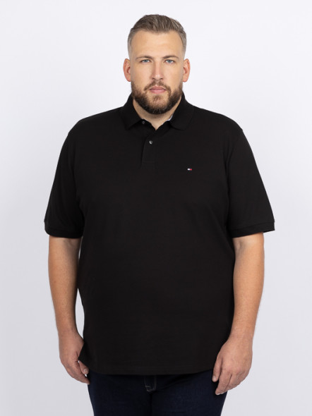 Polo Noir Logo Drapeau Tommy Hilfiger Grande Taille