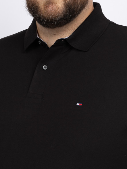 Polo Noir Logo Drapeau Tommy Hilfiger Grande Taille