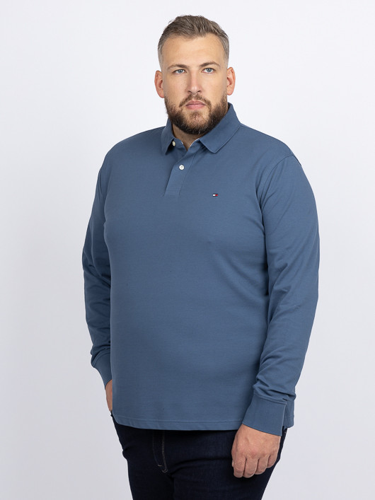 Polo Bleu Manches Longues Tommy Hilfiger Grande Taille