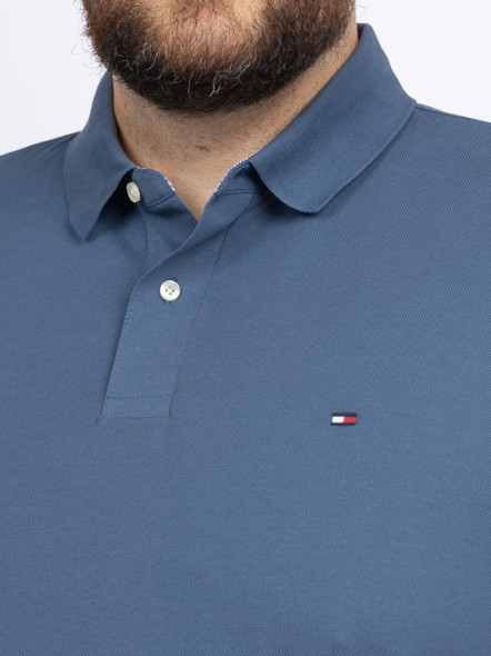 Polo Bleu Manches Longues Tommy Hilfiger Grande Taille