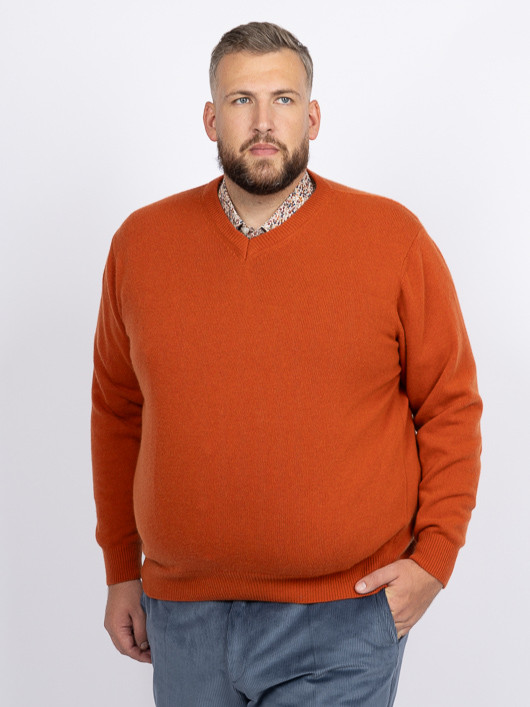 Pull Como Col V Orange Capel Grande Taille