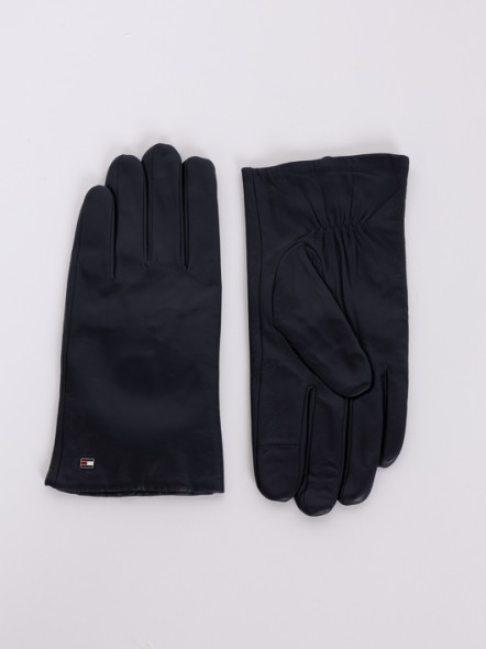 Gants En Cuir Marine Tommy Hilfiger