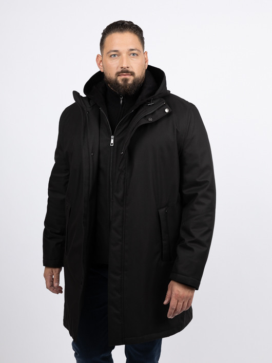 Parka Noire Avec Parmenture Capel Grande Taille