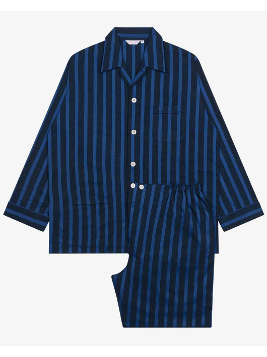 Pyjama Rayures Marine Derek Rose Grande Taille