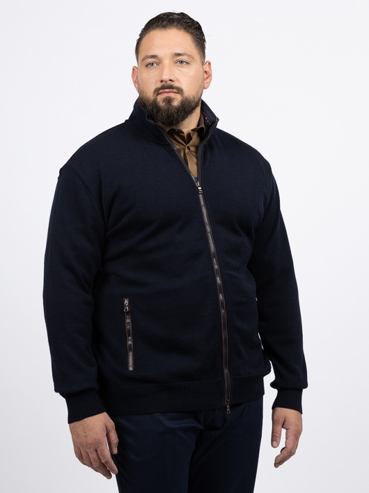 Cardigan Zippe Marine Paul & Shark Grande Taille