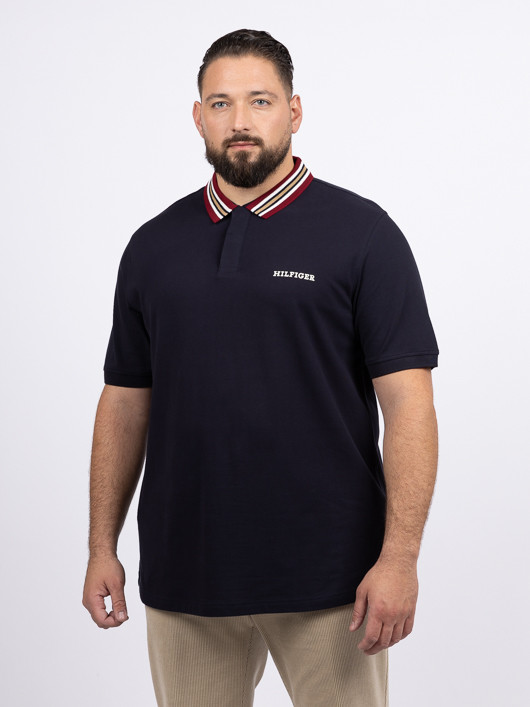 Polo Marine Col Contraste Tommy Hilfiger Grande Taille