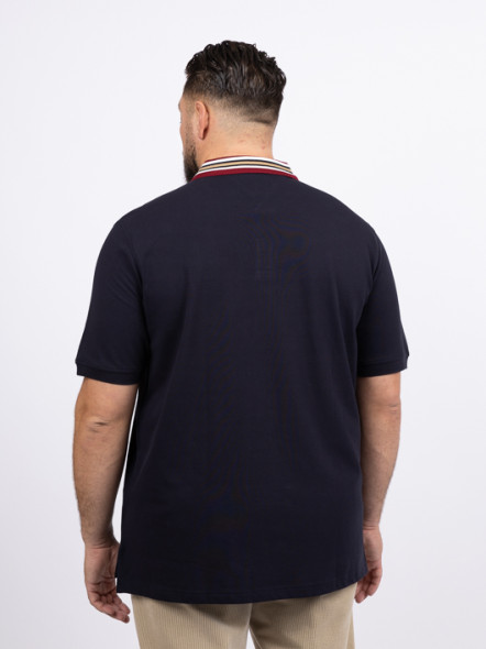 Polo Marine Col Contraste Tommy Hilfiger Grande Taille