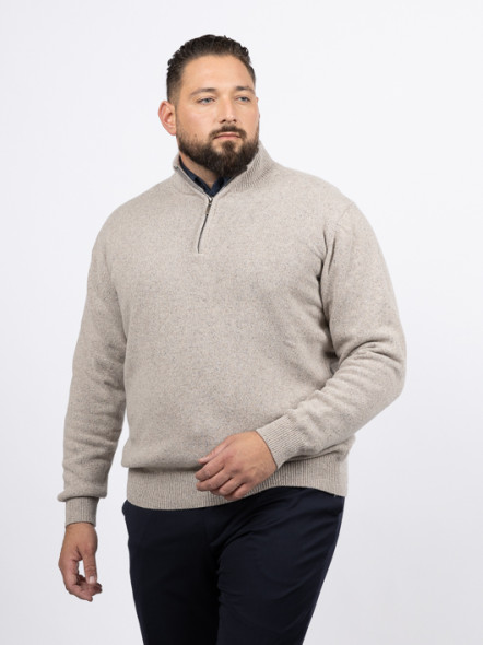 Pull Lino Camionneur Beige Capel Grande Taille