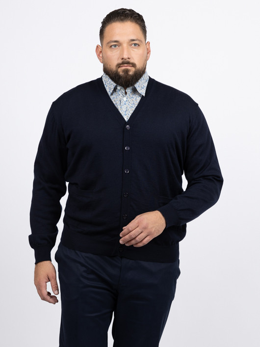 Cardigan Boutonné Flavio Marine Capel Grande Taille